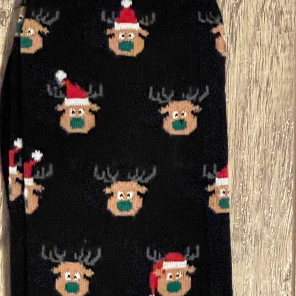 New Men's Legale Socks Christmas Theme Moose Santa Hat Black NWT - Picture 5 of 5